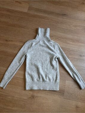 Lands' End Cream Speckled Turtleneck Sweater